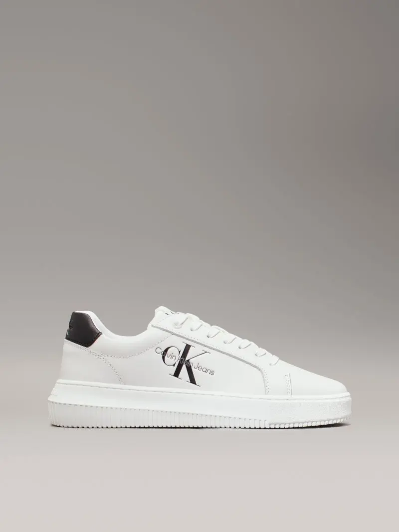 Calvin Klein - Γυναικεία Δερμάτινα Sneakers Chunky Cupsole Mono Wn YW0YW00823-0LB Λευκό