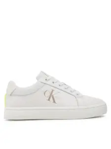 Calvin Klein - Γυναικεία Sneakers Classic Cupsole Fluo Contrast YW0YW00912-0LA Λευκό