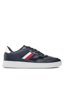 Tommy Hilfiger - Ανδρικά Sneakers Court Cupsole Retro Lth Stripes FM0FM04828-DW5 Μπλε