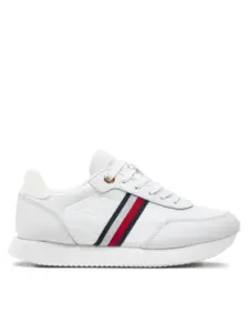 Tommy Hilfiger – Γυναικεία Sneakers Essential Runner Global Stripes FW0FW08005-YBS Λευκό
