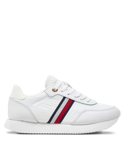 Tommy Hilfiger – Γυναικεία Sneakers Essential Runner Global Stripes FW0FW08005-YBS Λευκό