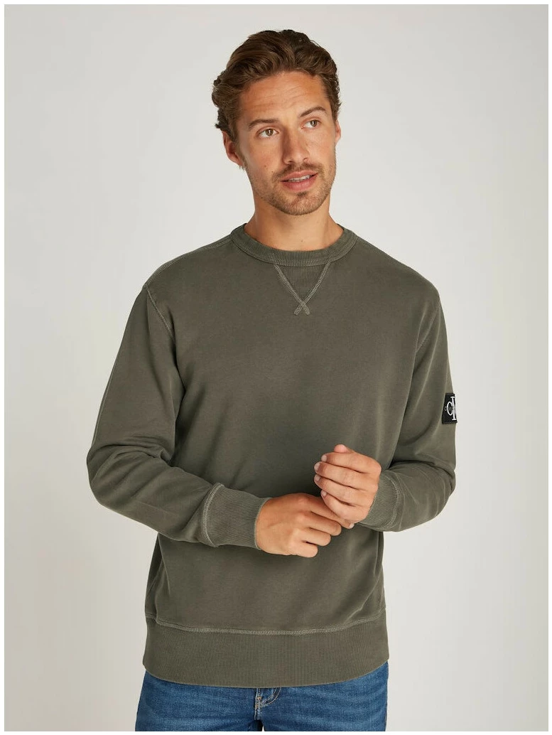 Calvin Klein - Badge Ανδρικό Φούτερ Regular Fit J30J325145-PSL Πράσινο