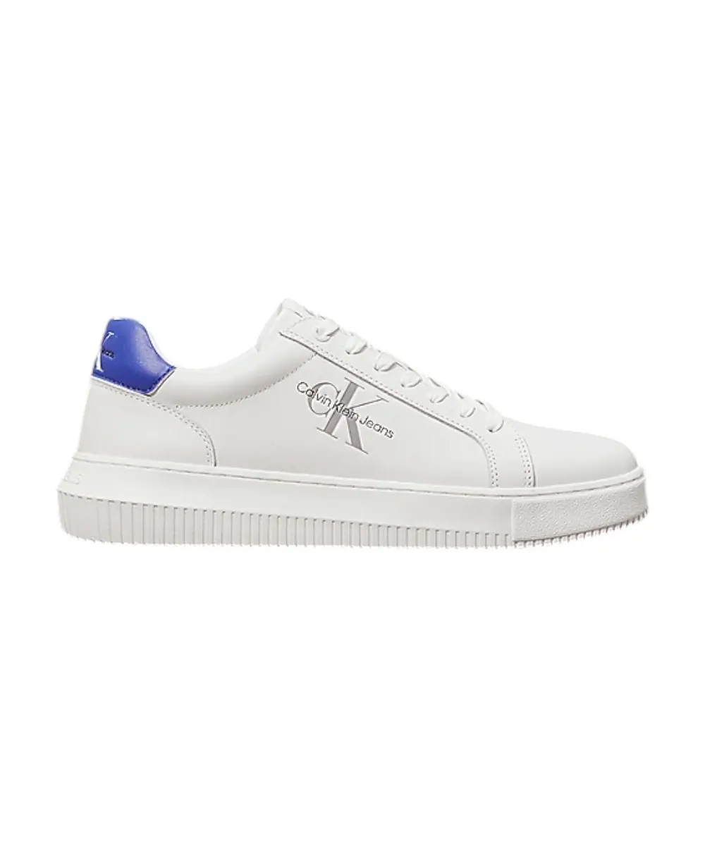 Calvin Klein - Cupsole Mono Lth Ανδρικά Chunky Sneakers YM0YM00681-01S Λευκό/Μπλε