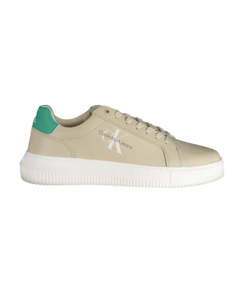 Calvin Klein - Cupsole Mono Lth Ανδρικά Chunky Sneakers YM0YM00681-0H8 Μπεζ