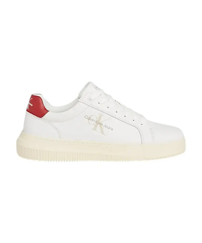 Calvin Klein - Cupsole Mono Lth Ανδρικά Chunky Sneakers YM0YM00681-0KV Λευκό