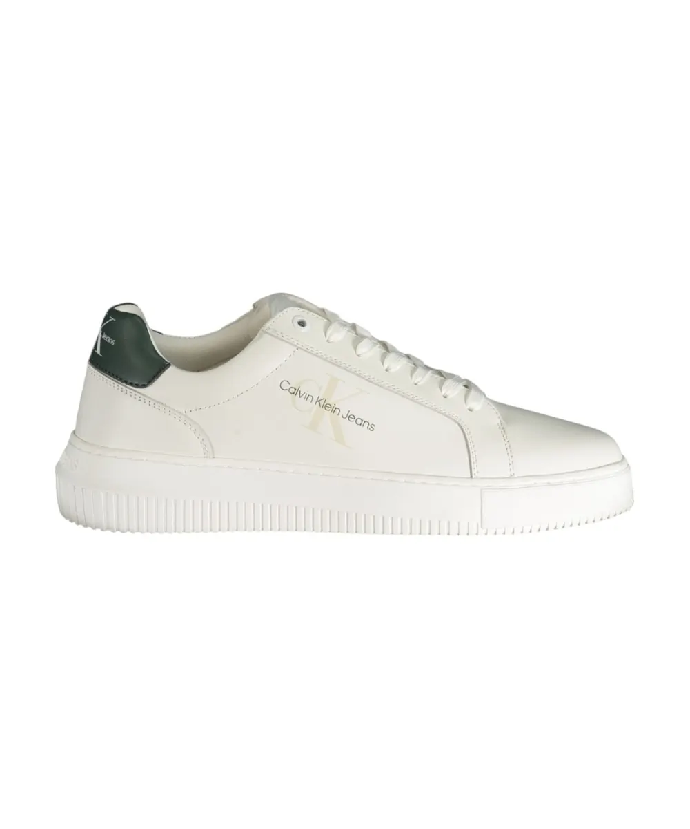 Calvin Klein - Cupsole Mono Lth Ανδρικά Chunky Sneakers YM0YM00681-0YG Λευκό/Πράσινο