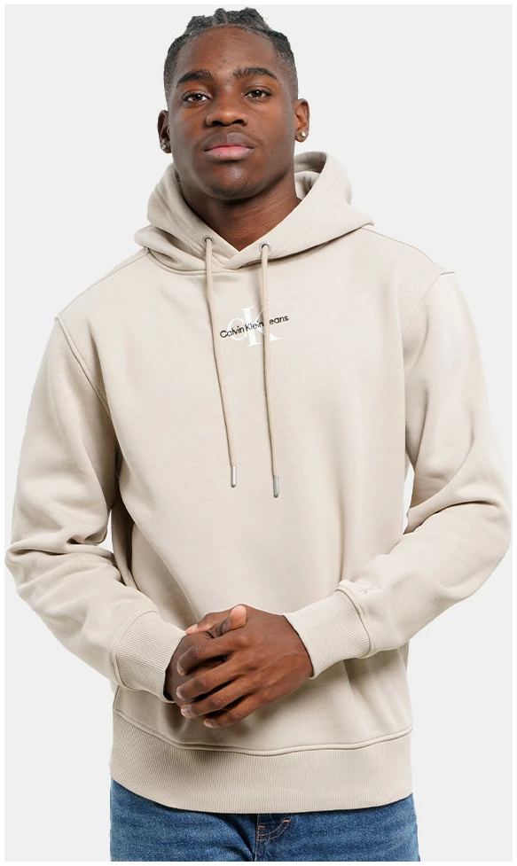Calvin Klein - Ανδρικό Φούτερ με Κουκούλα Regular Fit J30J323749-PED Μπεζ