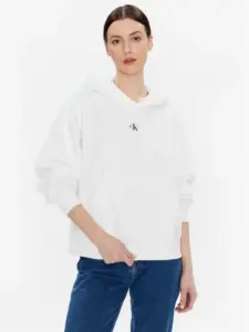 Calvin Klein - Γυναικείο Φούτερ με Κουκούλα J20J220434-YAF Λευκό