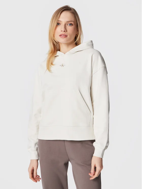 Calvin Klein - Γυναικείο Φούτερ με Κουκούλα J20J220434-YBI Λευκό