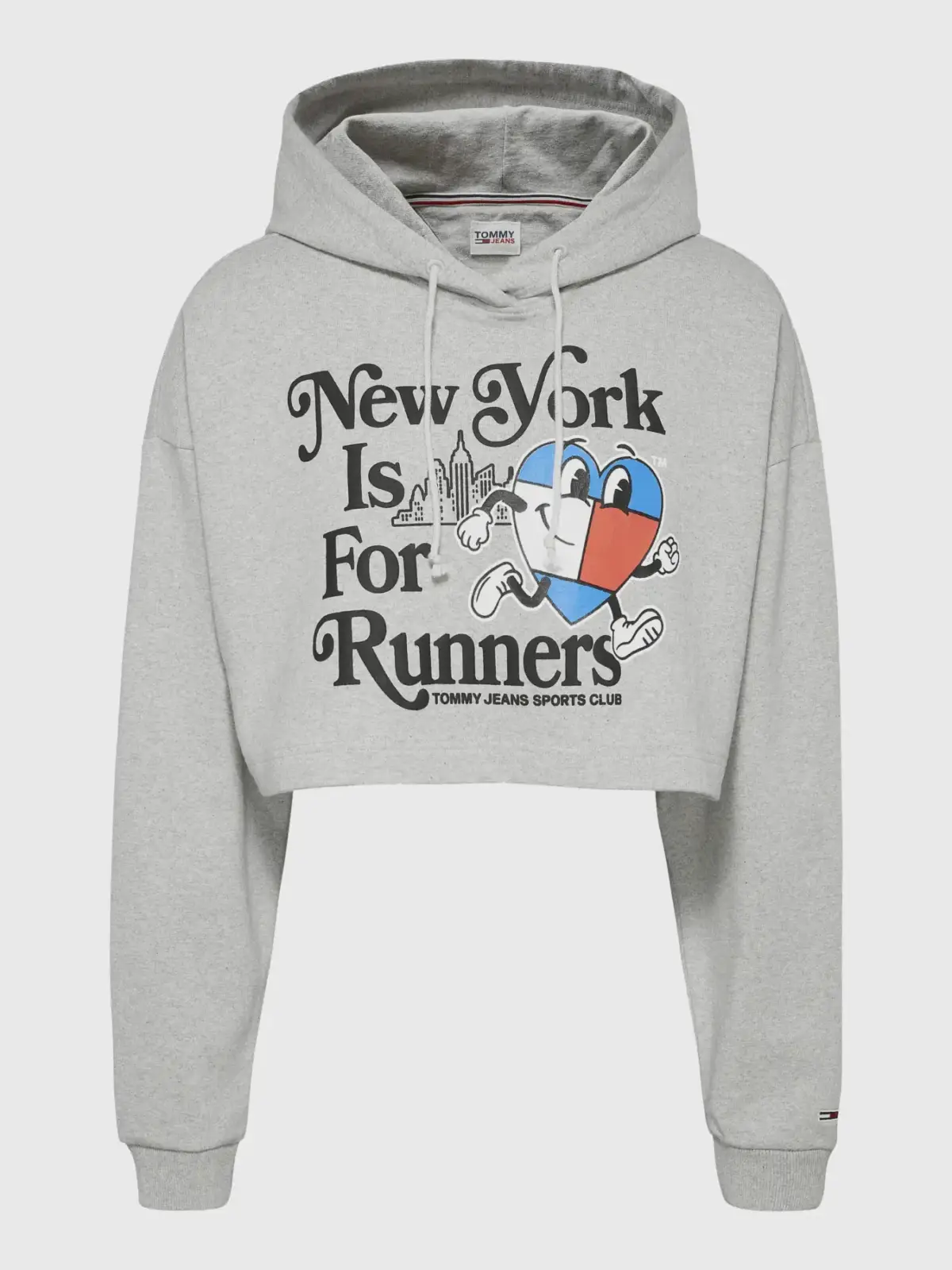 Tommy Hilfiger - Cropped Γυναικείο Φούτερ με Κουκούλα DW0DW14872-PJ4 Γκρι