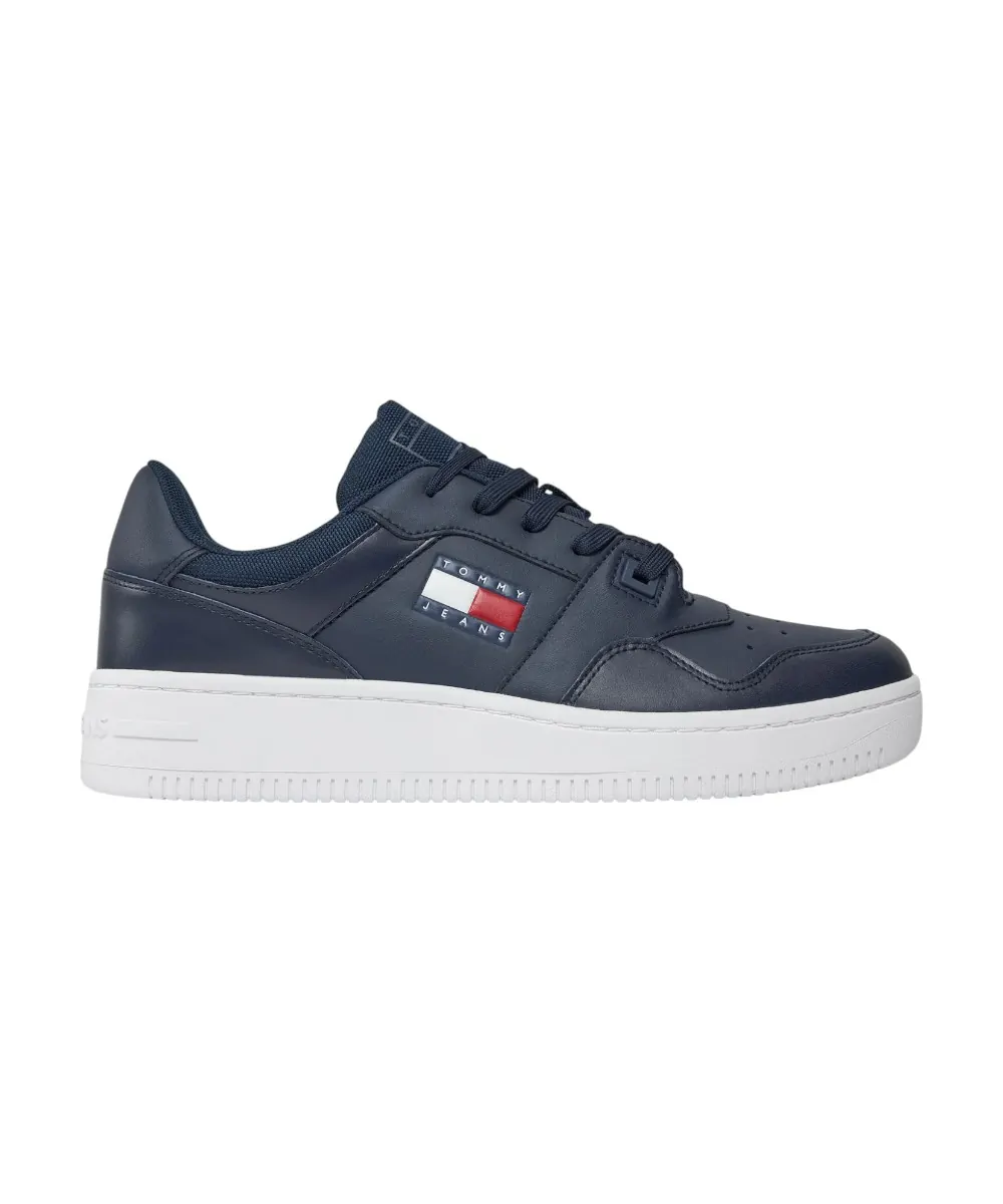 Tommy Hilfiger - Ανδρικά Δερμάτινα Sneakers Tjm Retro Basket Ess EM0EM01395-C1G Μπλε Ναυτικό