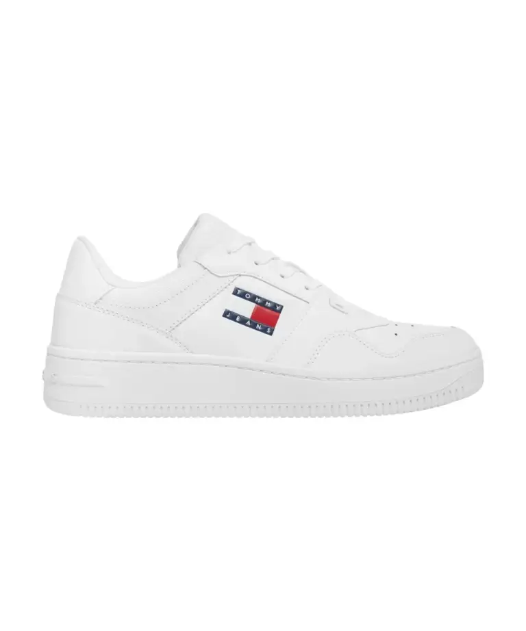 Tommy Hilfiger - Ανδρικά Δερμάτινα Sneakers Tjm Retro Basket Ess EM0EM01395-YBR Λευκό