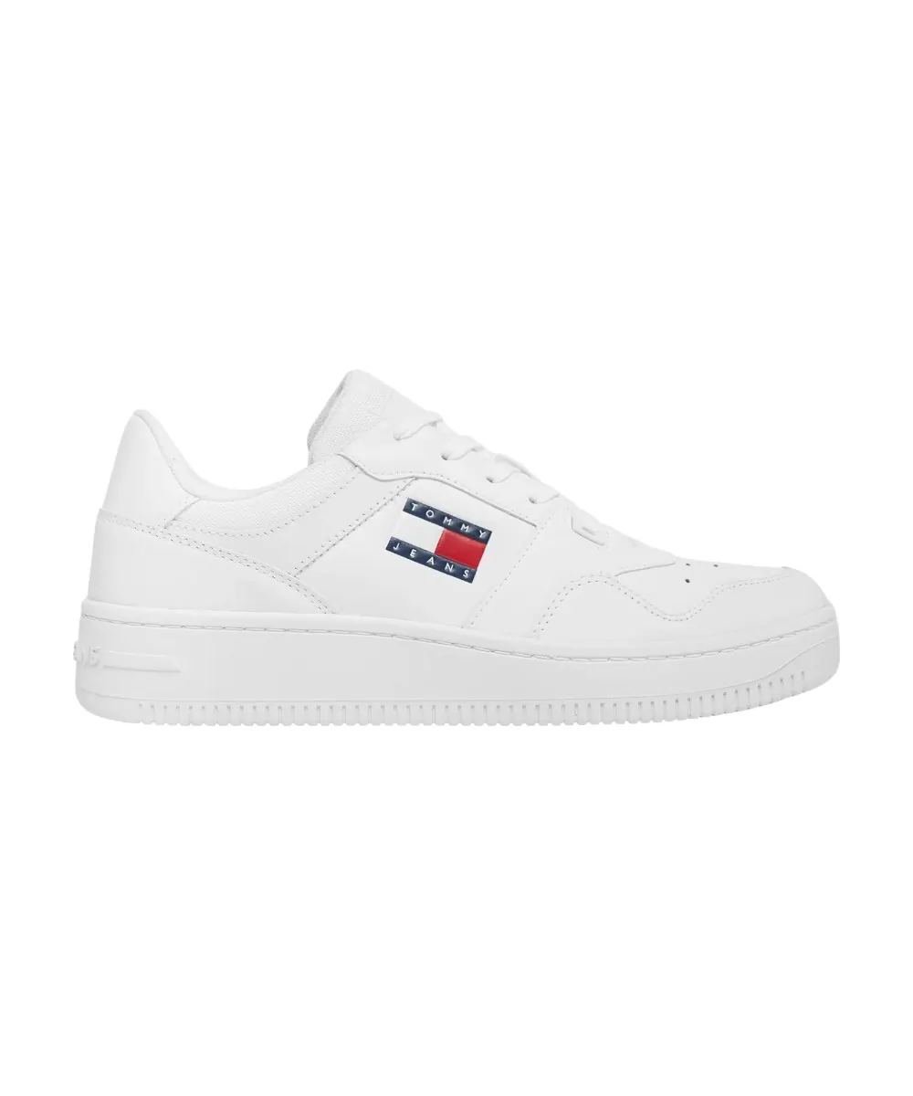 Tommy Hilfiger - Ανδρικά Δερμάτινα Sneakers Tjm Retro Basket Ess EM0EM01395-YBR Λευκό