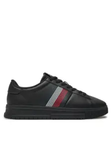 Tommy Hilfiger – Ανδρικά Sneakers Supercup Lth Seasonal FM0FM05129-BDS Μαύρο