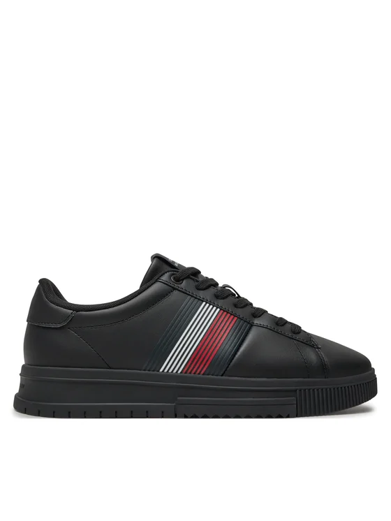 Tommy Hilfiger – Ανδρικά Sneakers Supercup Lth Seasonal FM0FM05129-BDS Μαύρο
