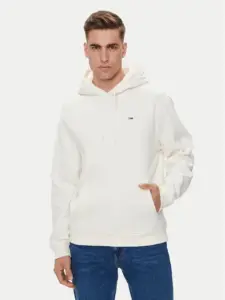 Τommy Ηilfiger - Ανδρικό Φούτερ Με Κουκούλα Flag Regular Fit DM0DM20497-YBH Εκρού