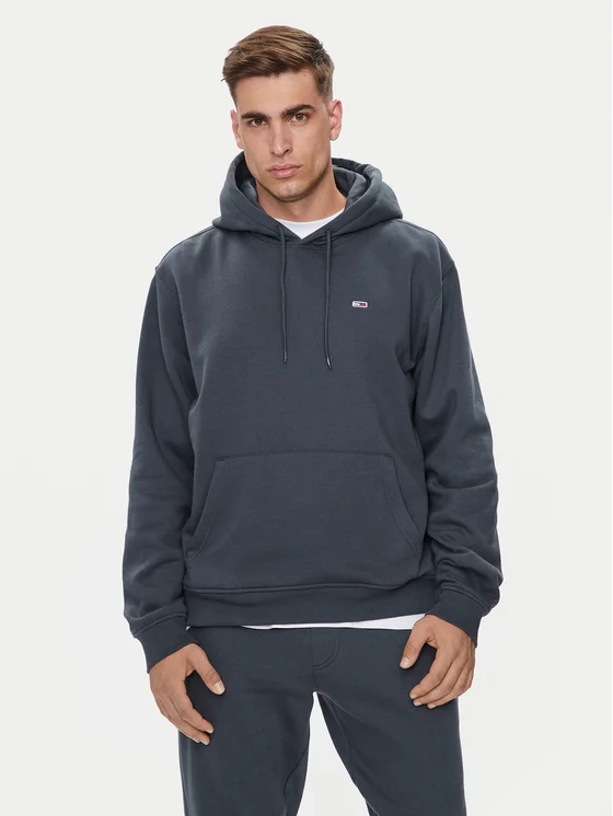 Τommy Ηilfiger - Ανδρικό Φούτερ Με Κουκούλα Flag Regular Fit DM0DM20497-PUB Γκρι
