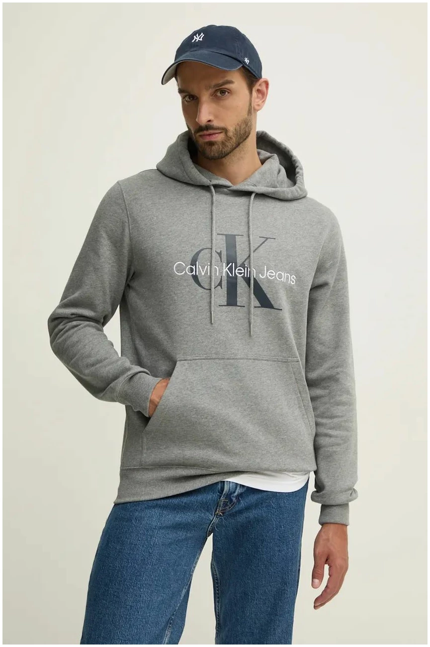 Calvin Klein - Ανδρικό Seasonal Monogram Φούτερ J30J320805-P41 Γκρι