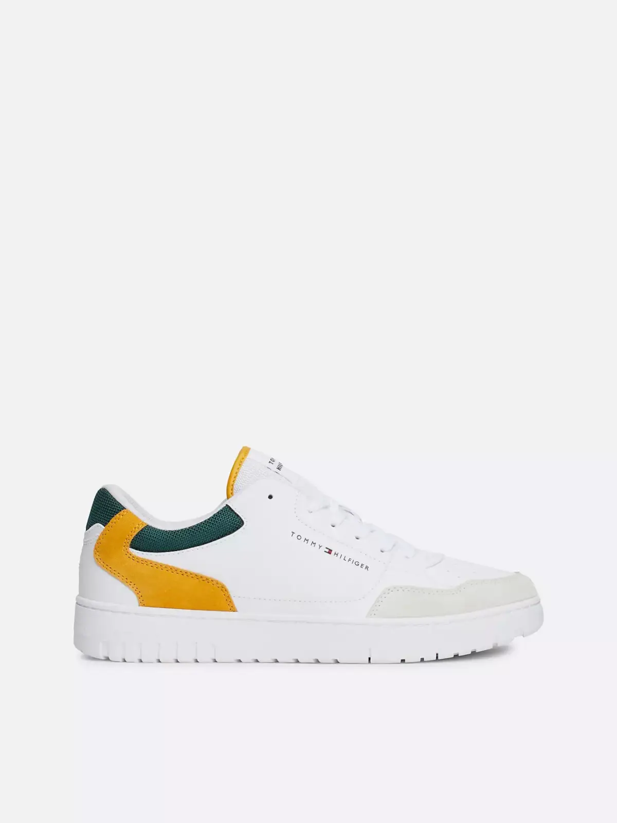 Tommy Hilfiger - Ανδρικά Δερμάτινα Sneakers Th Basket Core Lth Mix Ess FM0FM05058-ZE1 Λευκό