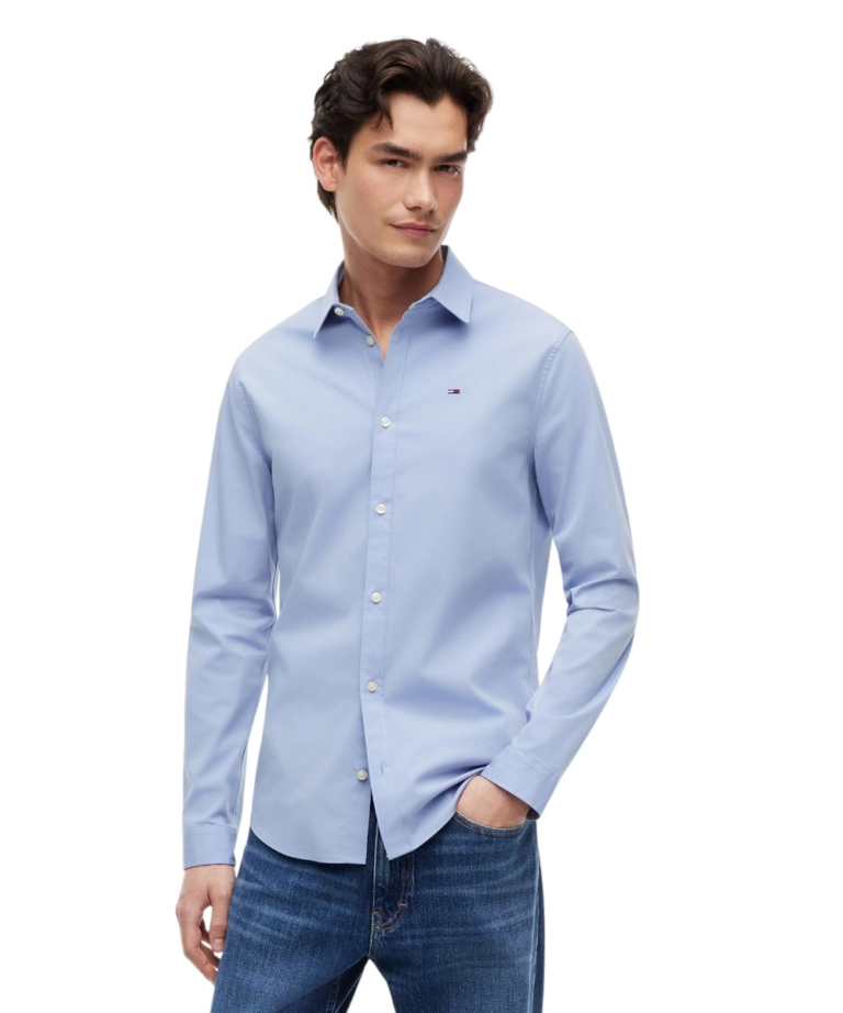 Tommy Hilfiger - Ανδρικό Πουκάμισο Tjm Original Stretch Shirt Slim Fit DM0DM04405-556 Γαλάζιο