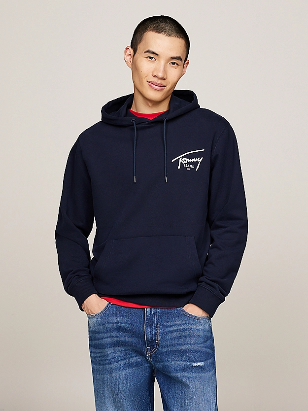 Tommy Hilfiger - Ανδρικό Φούτερ με Κουκούλα DM0DM19229-C1G Μπλε Ναυτικό