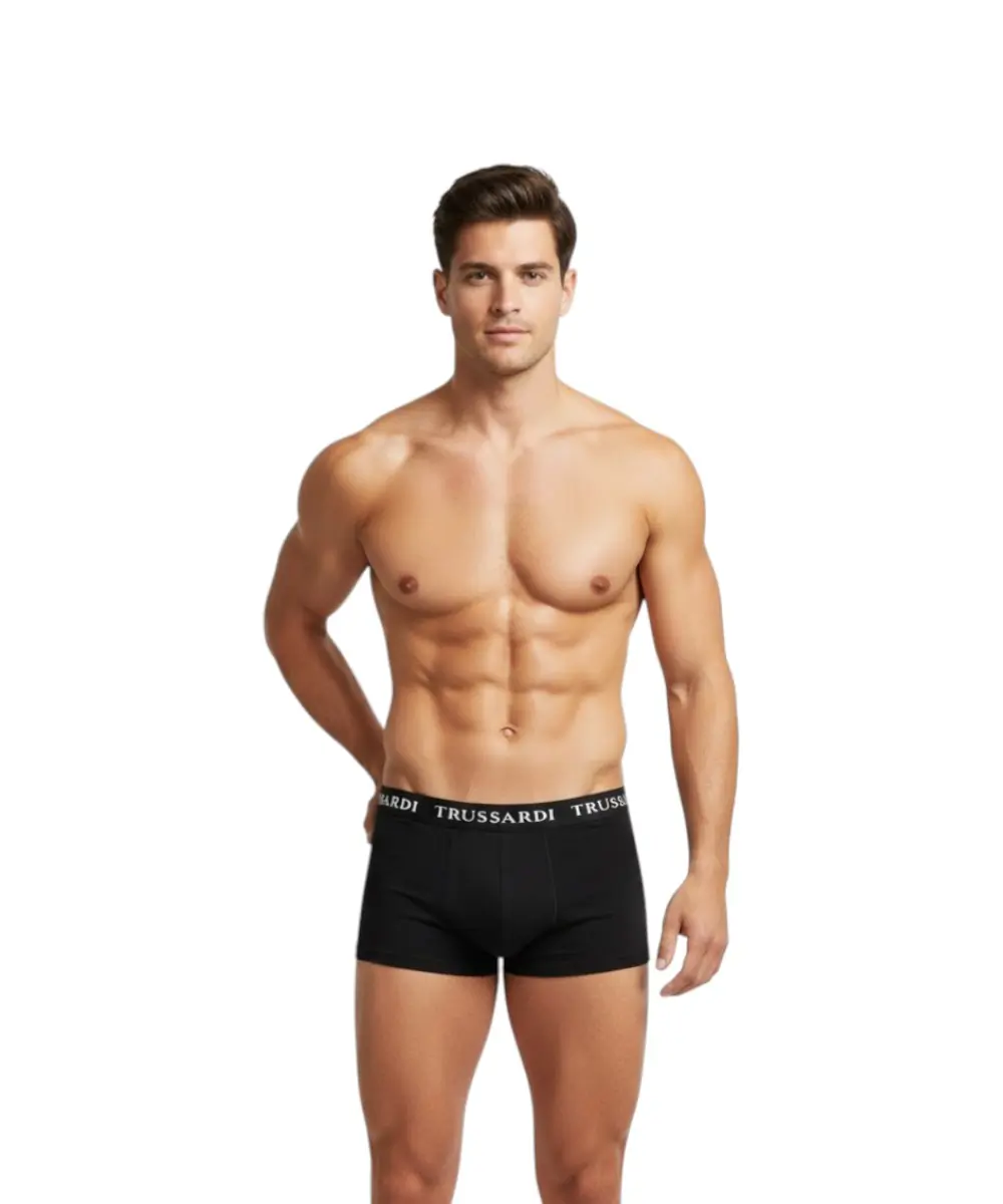 Trussardi Jeans- Ανδρικά Μποξεράκια 2Pack TRU2UTR02-03BLAC Μαύρο