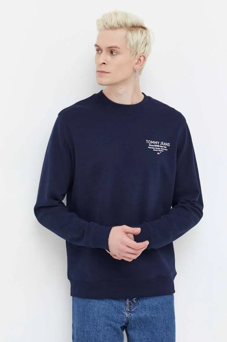 Tommy Hilfiger - Ανδρικό Φούτερ Essential Graphic Crew DM0DM18404-C1G Μπλε Ναυτικό