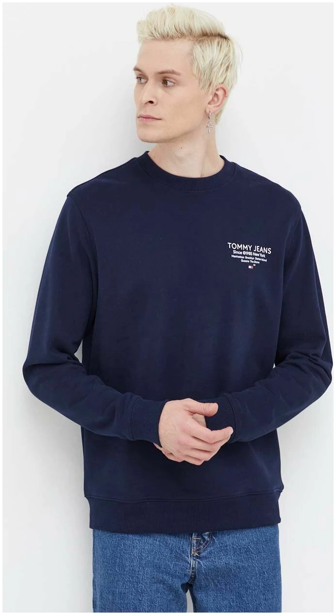 Tommy Hilfiger - Ανδρικό Φούτερ Essential Graphic Crew DM0DM18404-C1G Μπλε Ναυτικό