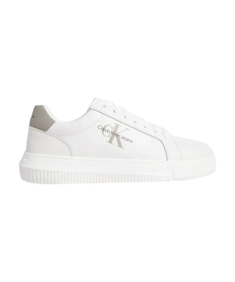 Calvin Klein - Cupsole Mono Lth Ανδρικά Chunky Sneakers YM0YM00681-02S Λευκό/Γκρι