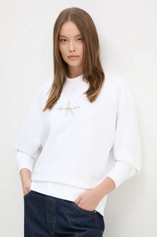 Calvin Klein - Γυναικείο Φούτερ Monologo Regular Fit J20J224177-YAF Λευκό