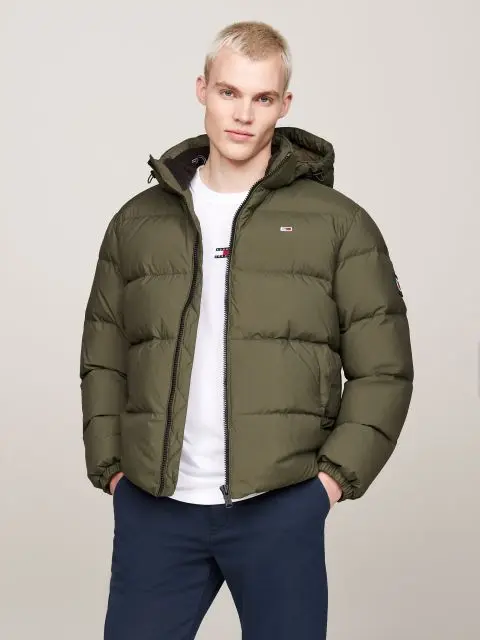 Tommy Hilfiger - Ανδρικό Αδιάβροχο Μπουφάν Tjm Essential Down Regular Fit DM0DM19786-M12 Λαδί