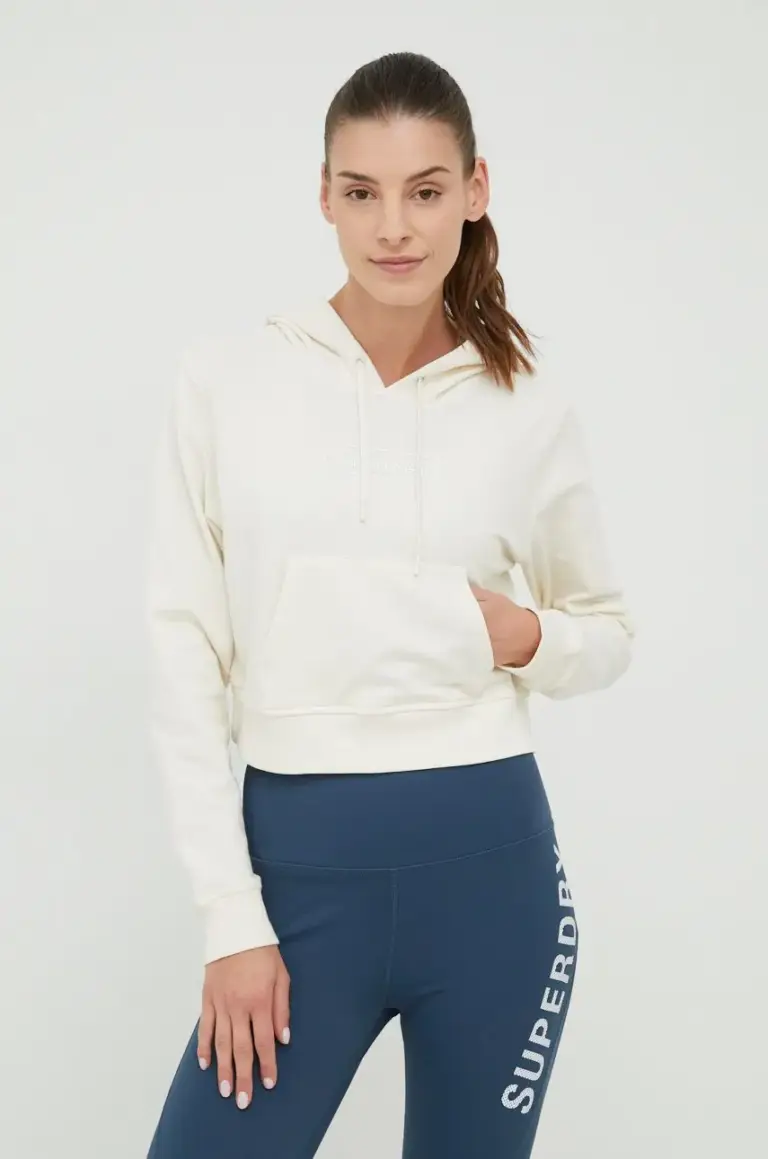 Calvin Klein - Cropped Γυναικείο Φούτερ με Κουκούλα Performance 00GWS2W324-101 Λευκό