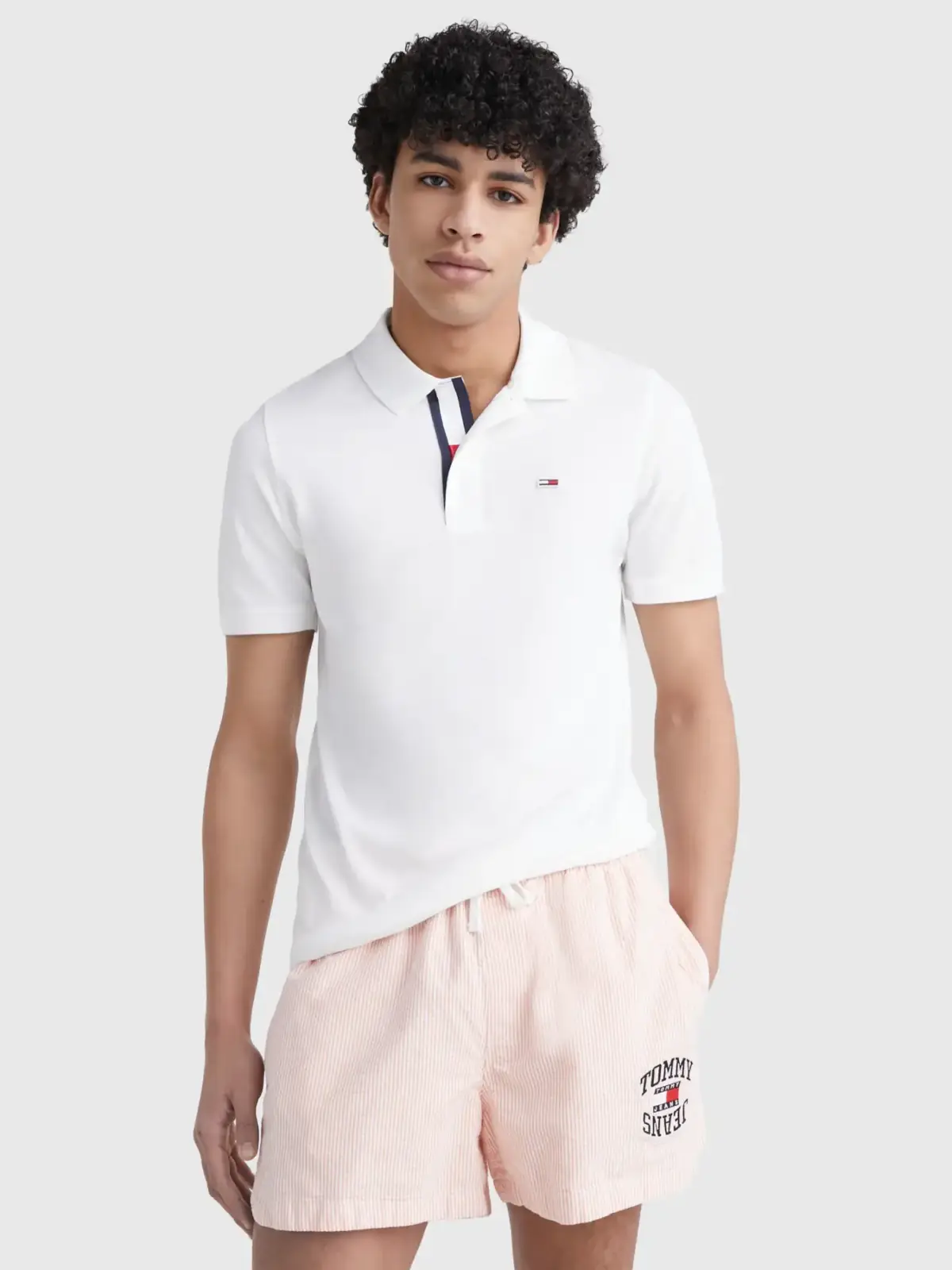 Tommy Hilfiger - Ανδρικό Κοντομάνικο Polo Placket Slim Fit DM0DM15370-YBR Λευκό