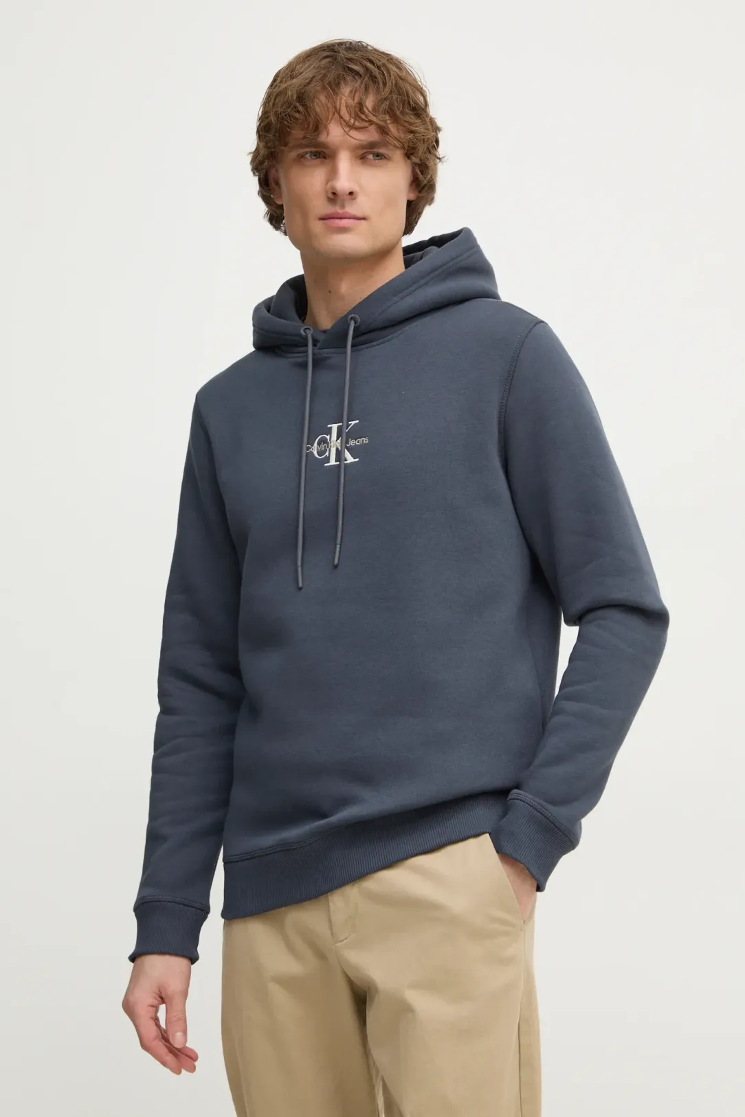 Calvin Klein - Fleece Monogram Φούτερ J30J325629-BAN Μπλε Ναυτικό