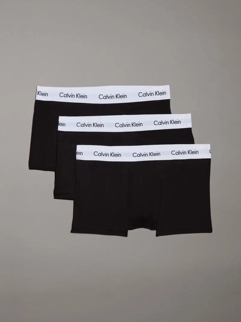 Calvin Klein - Ανδρικά Μποξεράκια 3Pack Icon Cotton Stretch LV00NB4389-UB1 Μαύρο