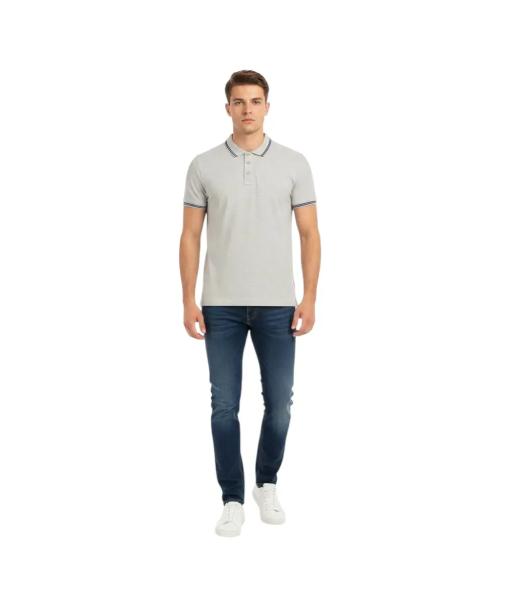 Cavalli Class - Ανδρική Μπλούζα Κοντομάνικη Polo Πικέ QXT64XKB002-05012 Γκρι