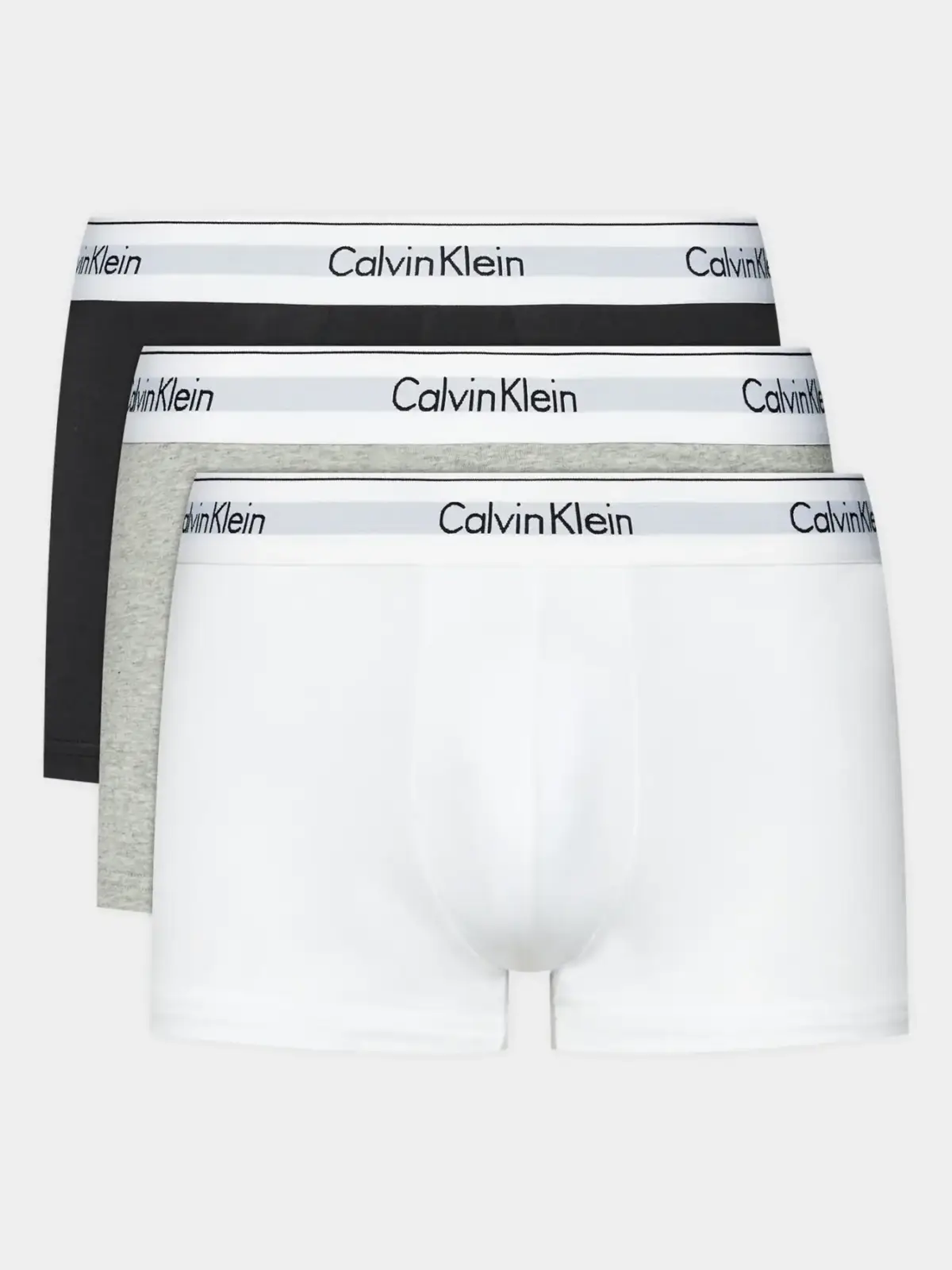 Calvin Klein - Ανδρικά Μποξεράκια 3Pack Icon Cotton Stretch LV00NB4389-MP1 Μαύρο/Λευκό/Γκρι