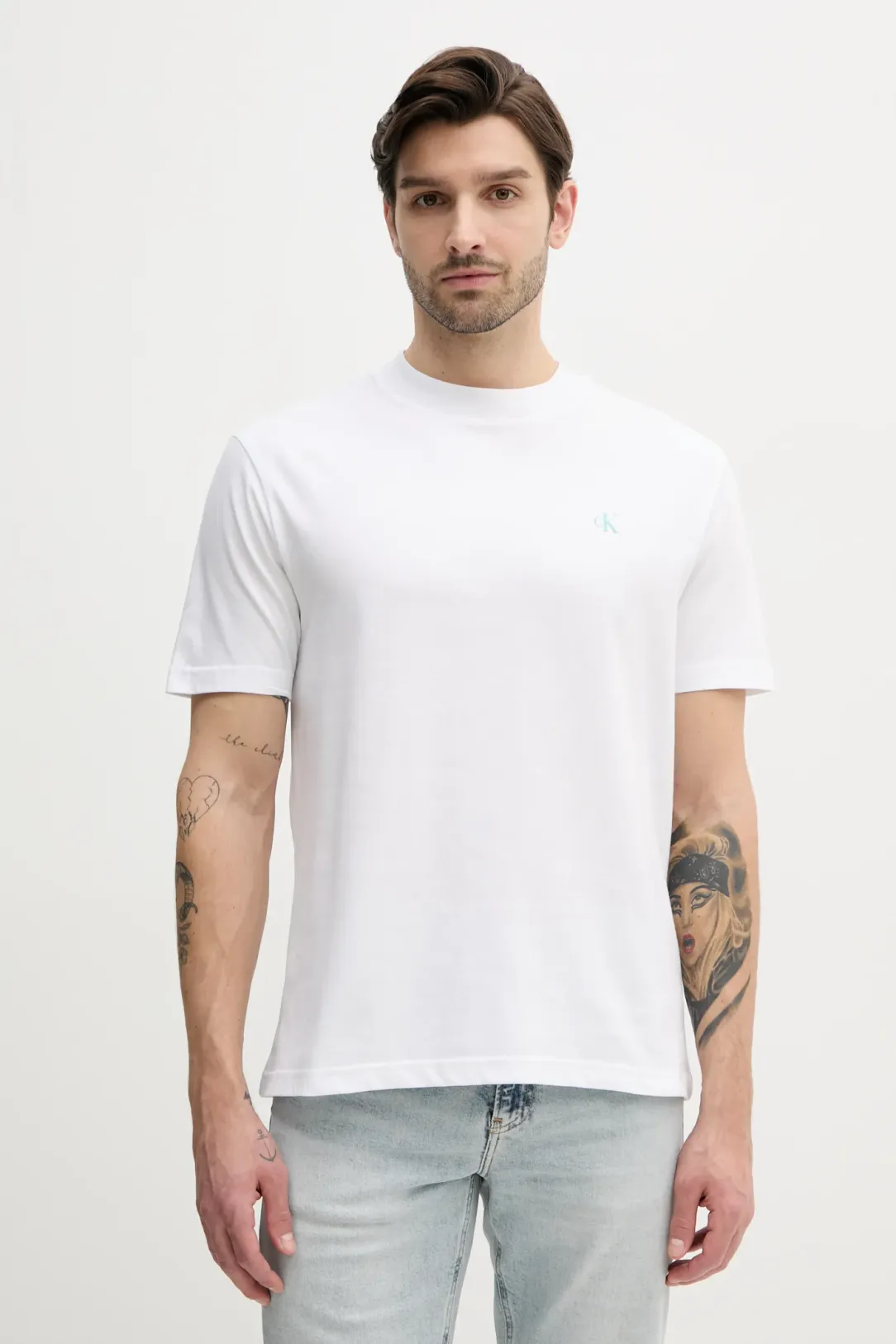 Calvin Klein -  Ανδρικό T-shirt Back Logo Regular Fit J30J327523-YAF Λευκό