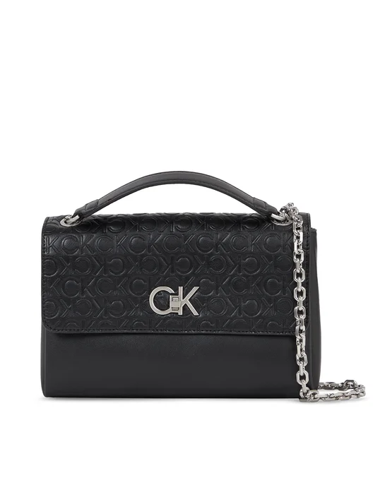 Calvin Klein - Γυναικεία Τσάντα Ώμου Re-Lock Ew Conv Crossbody-Emb K60K611533-BAX Μαύρη