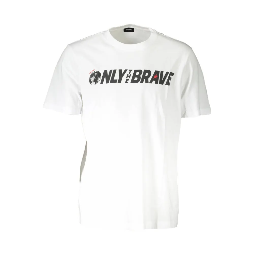 Diesel - Ανδρικό T-shirt Mε Λογότυπο 00SD92-0091B-100 Λευκό