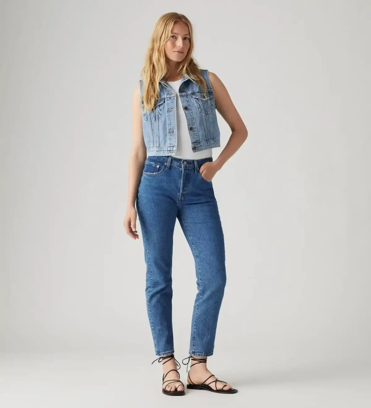 Levi's 501 - Original Cropped Γυναικείο Blue Jean Παντελόνι 36200-0225 Μπλε