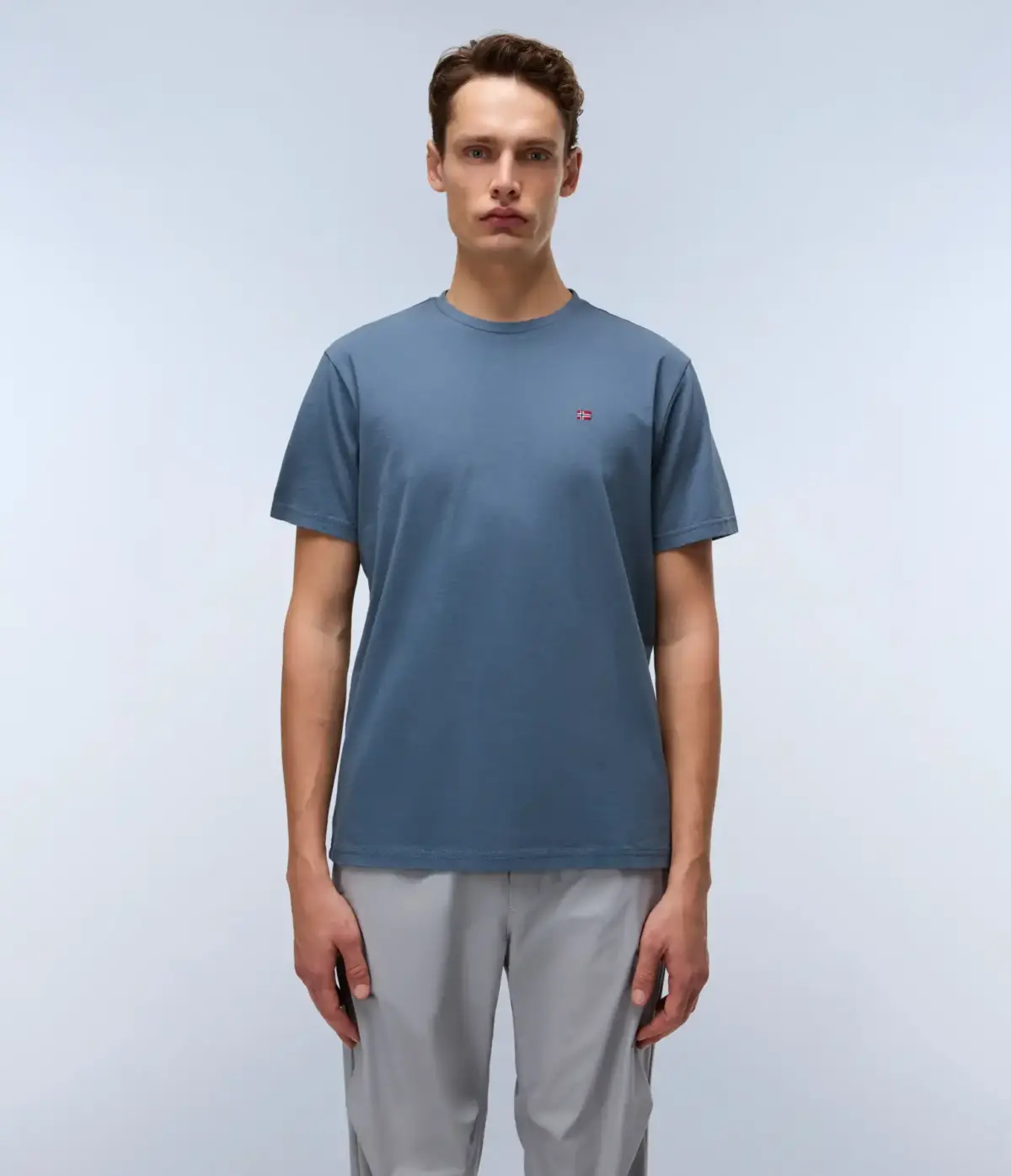 Napapijri - Ανδρικό T-shirt Salis Ss Sum Regular Fit NP0A4H8D-G1Y Μπλε Ραφ