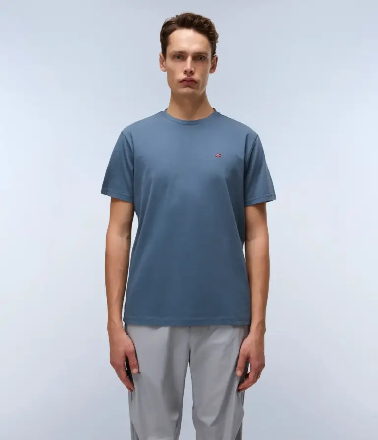 Napapijri - Ανδρικό T-shirt Salis Ss Sum Regular Fit NP0A4H8D-G1Y Μπλε Ραφ
