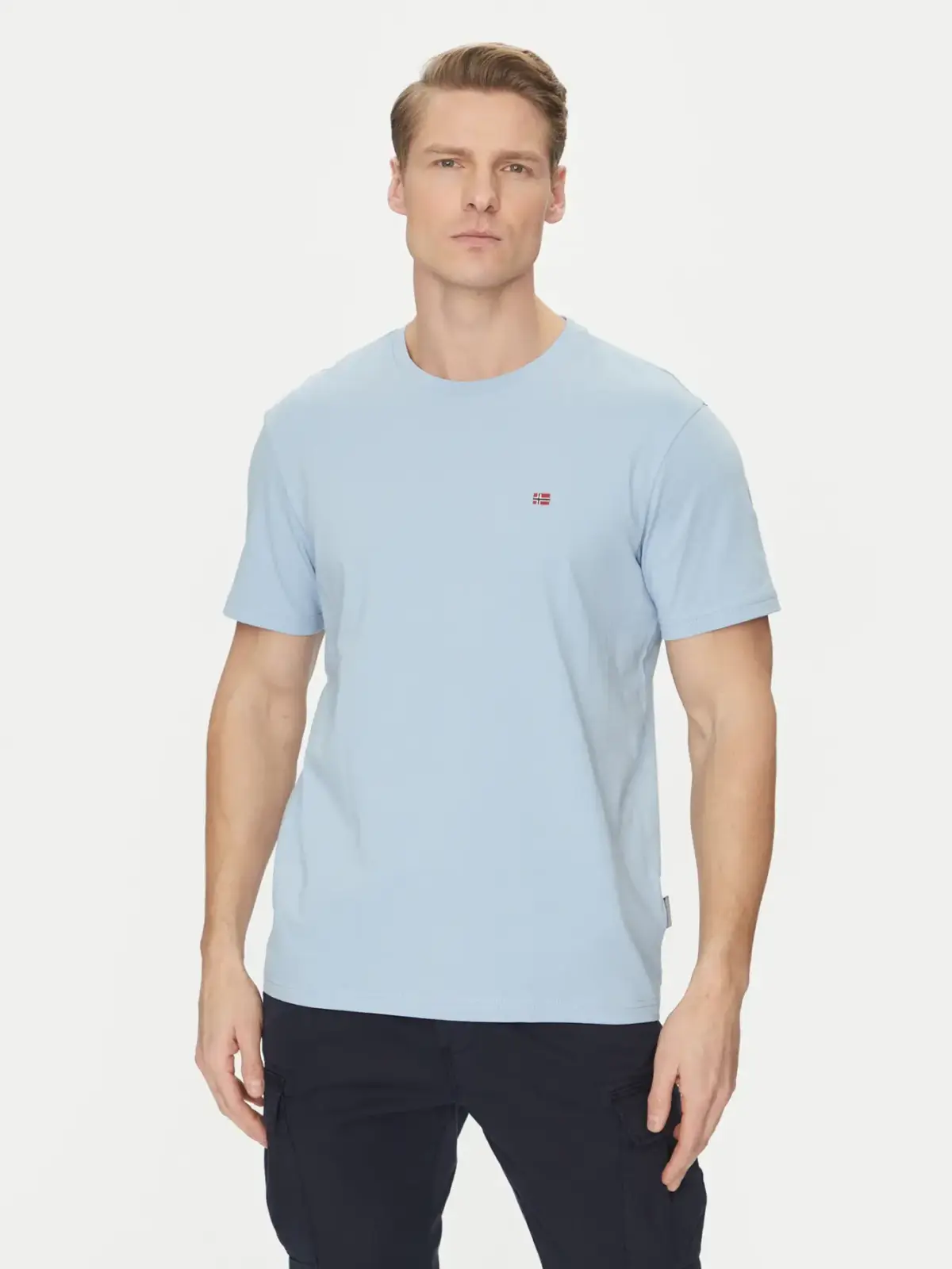 Napapijri - Ανδρικό T-shirt Salis Ss Sum Regular Fit NP0A4H8D-I83 Γαλάζιο