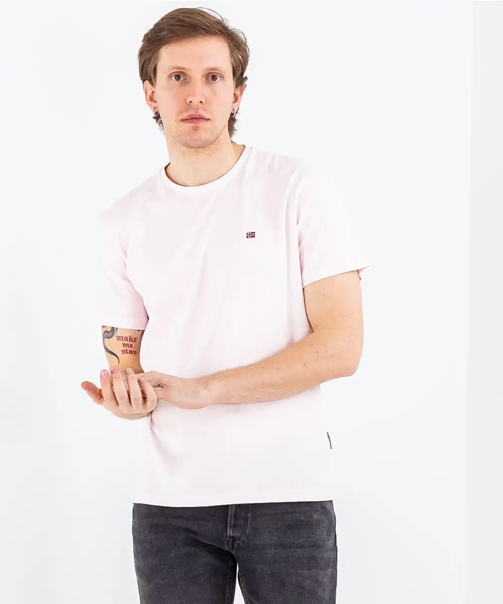 Napapijri - Ανδρικό T-shirt Salis Ss Sum Regular Fit NP0A4H8D-P85 Ροζ