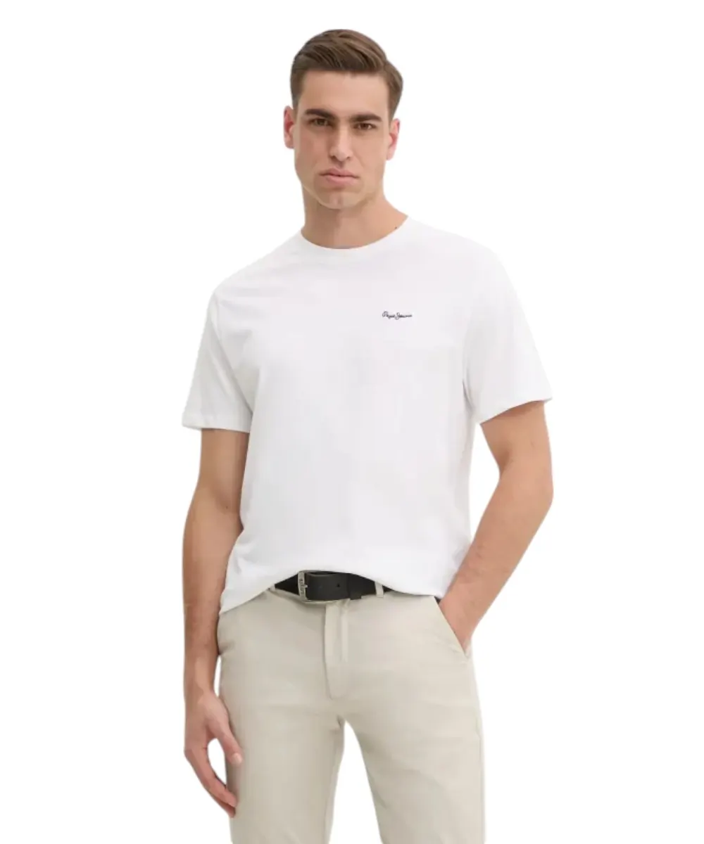 Pepe Jeans - Ανδρικό T-shirt  Contrast Connor Regular Fit PM509933-800 Λευκό
