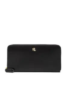 Ralph Lauren - Δερμάτινο Μεγάλο Πορτοφόλι Γυναικείο Zip Cont Wlt 432876730003 Μαύρο