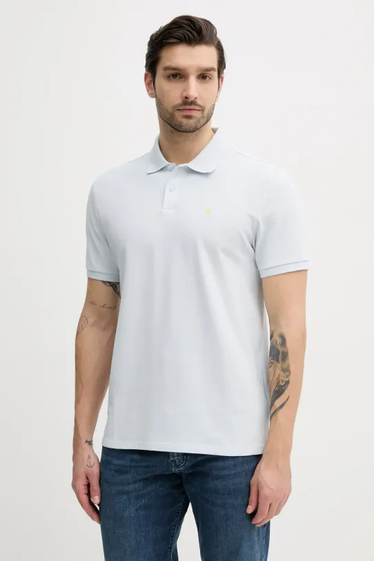 Calvin Klein - Ανδρική Μπλούζα Κοντομάνικη Polo Monogram Pique Plein Air Regular Fit LV040EM269-CIQ Γαλάζιο