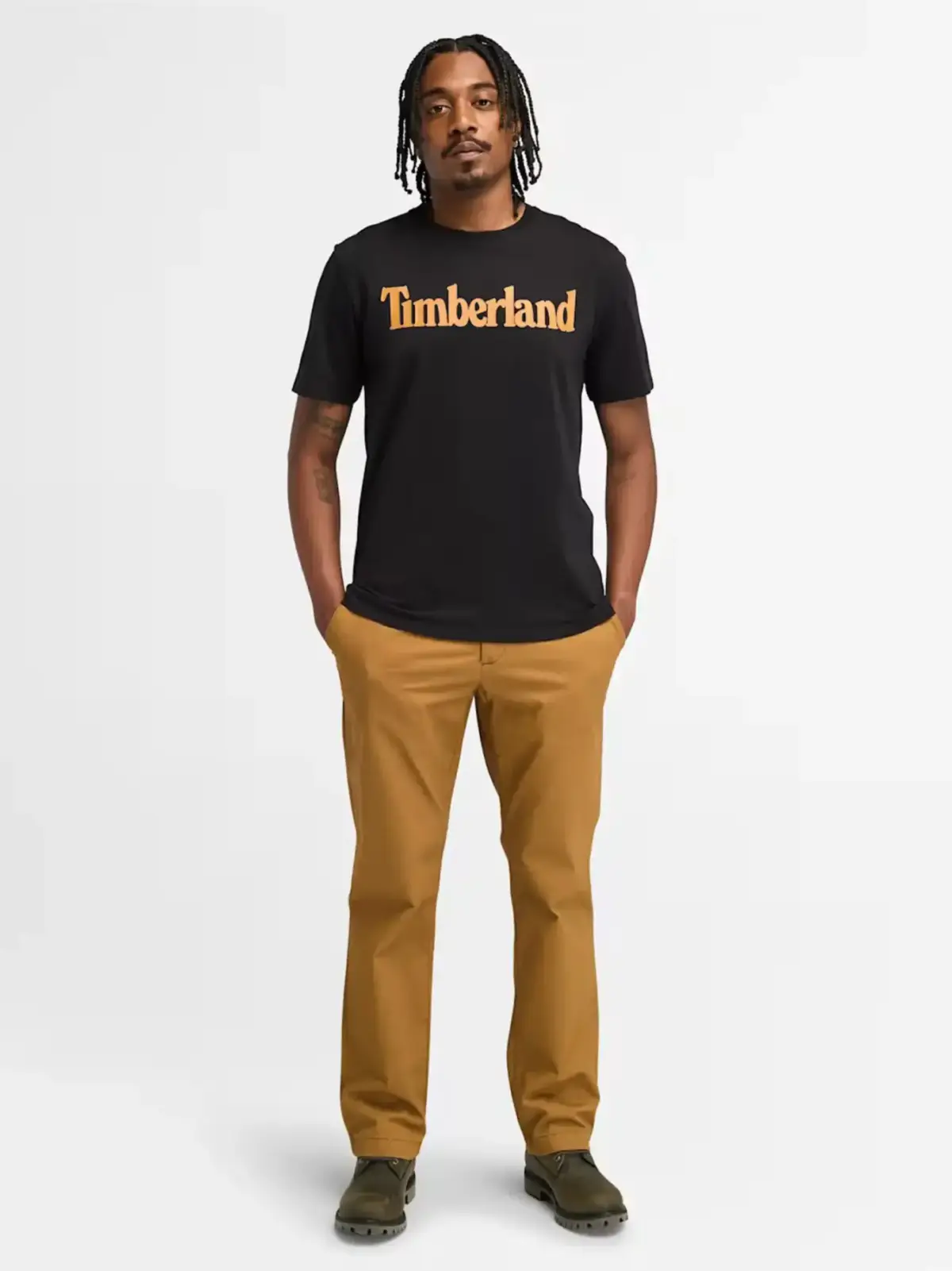 Timberland -  Ανδρικό T-shirt με Λογότυπο TB0A2BRN-P56 Μαύρο