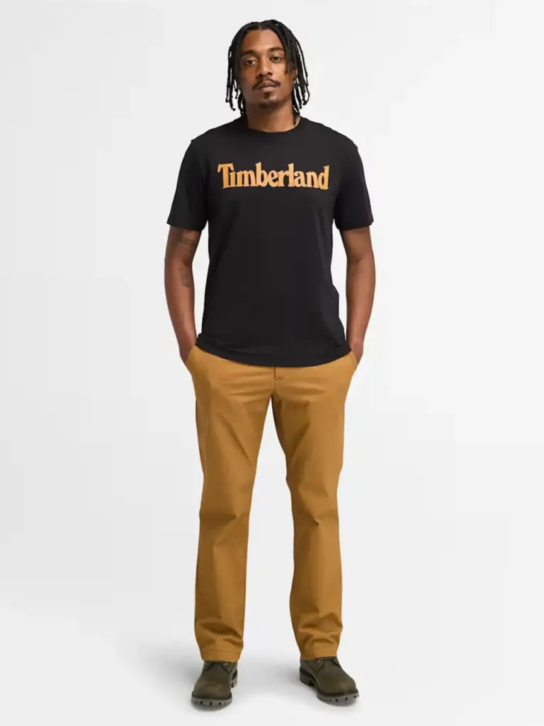 Timberland -  Ανδρικό T-shirt με Λογότυπο TB0A2BRN-P56 Μαύρο